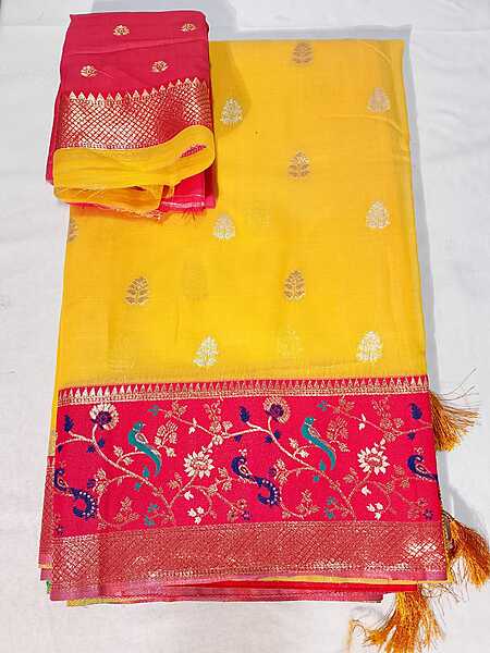 J398: Ready To Ship Beautiful Saree With Unstitched Blouse