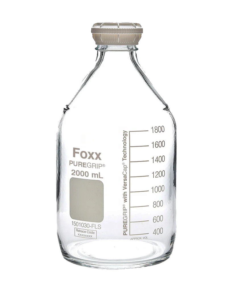 PUREGRIP® 2L Clear Glass Bottles with GL45 VersaCap 10/CS