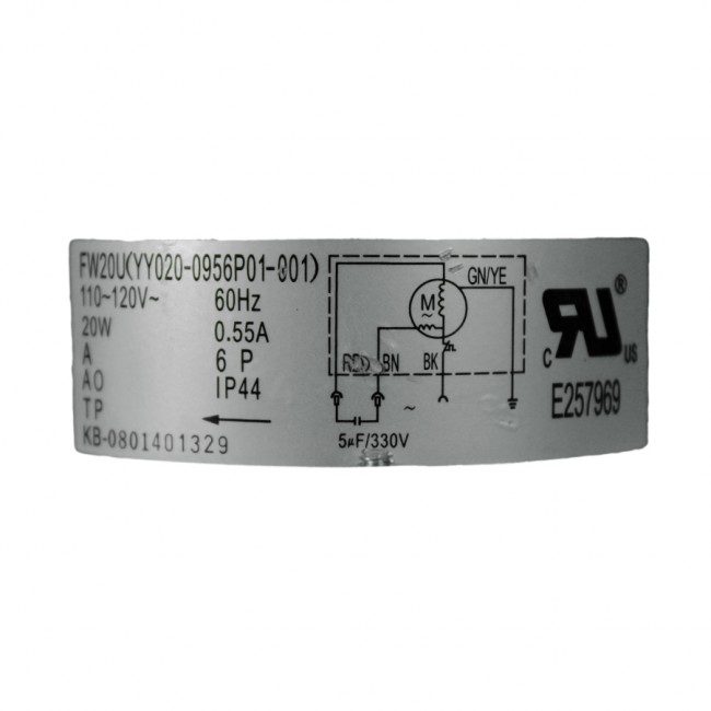 Motor Condensador Para MiniSplit Mirage 3/4Ton 110v, 20W, 6P, 0.55A FW20U ( YY020-0956P01-001 ) - 1501315601