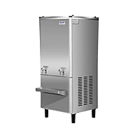 Side profile of the sleek and durable Voltas Stainless Steel Water Cooler PSS 150/150. Side profile of the sleek and durable Voltas Stainless Steel Water Cooler PSS 150/150.