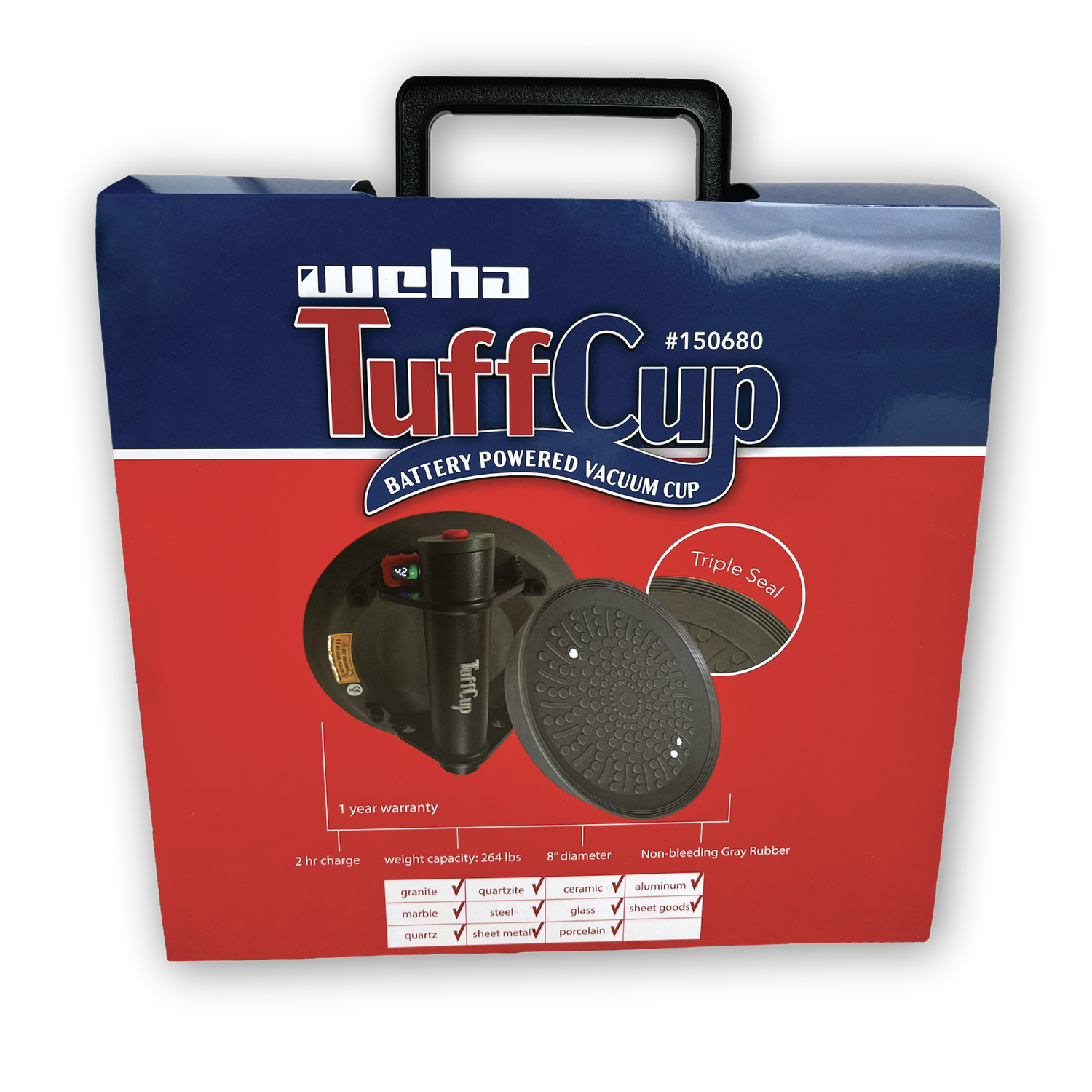 Weha TuffCup Battery Powered Vacuum Cup - 8"