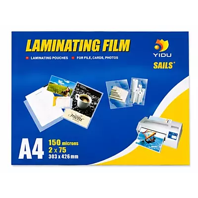 A4 LAMINATING POUCH GLOSS 150MIC 100'S YIDU