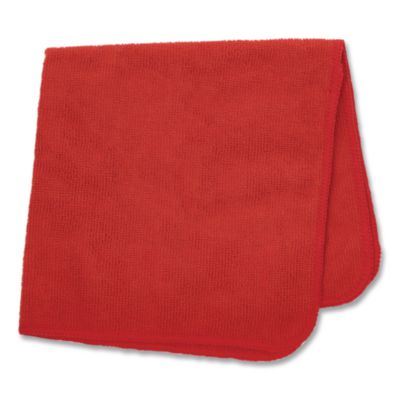 Rubbermaid® Commercial Microfiber Cleaning Cloths, 16 x 16, Red, 24/Pack