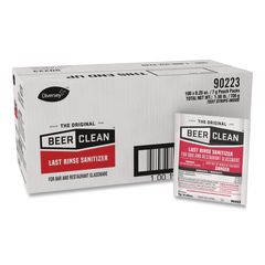 Beer Clean Last Rinse Glass Sanitizer, Unscented, Powder, 0.25 oz Pack, 100/Carton