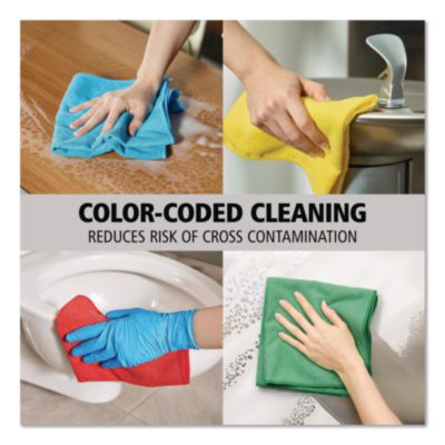 Rubbermaid® Commercial Microfiber Cleaning Cloths, 12 x 12, Blue, 24/Pack