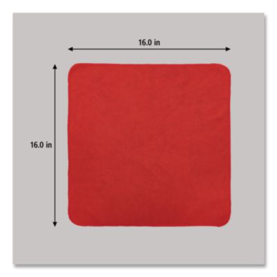 Rubbermaid® Commercial Microfiber Cleaning Cloths, 16 x 16, Red, 24/Pack