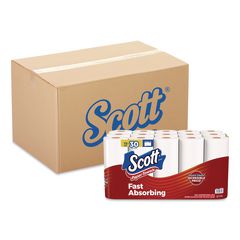 Kitchen Roll Paper Towels, Double Roll, 1-Ply, 7.31 x 11, White, 108 Sheets/Roll, 15 RL/PK, 2 Pk