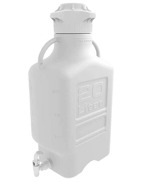 EZgrip® 20 L Autoclavable PP Space Saving Carboy Leakproof Spigot 120 mm VersaCap 1/EA