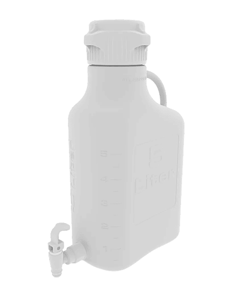 EZgrip® 5 L Autoclavable PP Space Saving Carboy Leakproof Spigot 83 mm (83B) VersaCap 1/EA