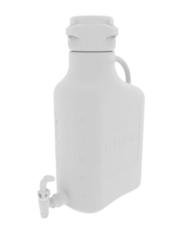 EZgrip® 5 L Autoclavable PP Space Saving Carboy Leakproof Spigot 83 mm (83B) VersaCap 1/EA