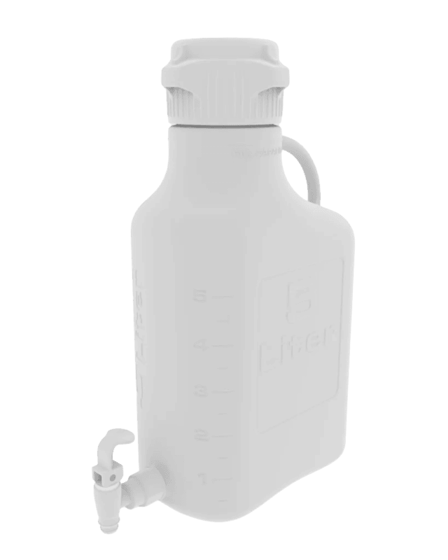 EZgrip® 5 L Autoclavable PP Space Saving Carboy Leakproof Spigot 83 mm (83B) VersaCap 1/EA