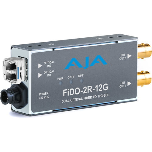 Aja OG-FIDO-2R-12G 2-Channel Single Mode LC Fiber to 12G-SDI Receiver