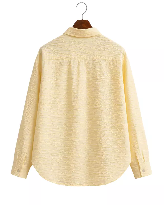 Women's Textured Oversized Button-Up Shirt