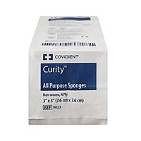 Curity Nonwoven Sponge 3" x 3" 4-Ply NonSterile (PK/200EA)