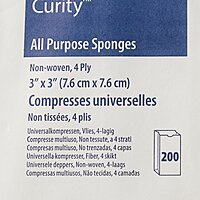 Curity Nonwoven Sponge 3" x 3" 4-Ply NonSterile (PK/200EA)
