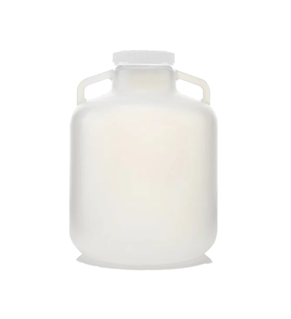 EZLabpure™ 10L Round Carboy, PP, Wide Mouth with White Cap, 1/EA