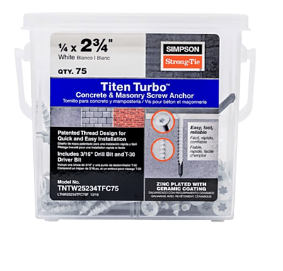 Simpson Strong-Tie Mechanical Anchors 75 TUB Titen Turbo FLAT Simpson Strong-Tie Mechanical Anchors 75 TUB Titen Turbo FLAT