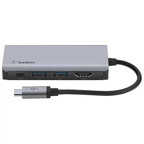 Hub USB Type C 4 en 1 Avec HDMI 4K, 2 ports USB-A pour MacBook Pro, Air, iPad Belkin Boite Ouverte