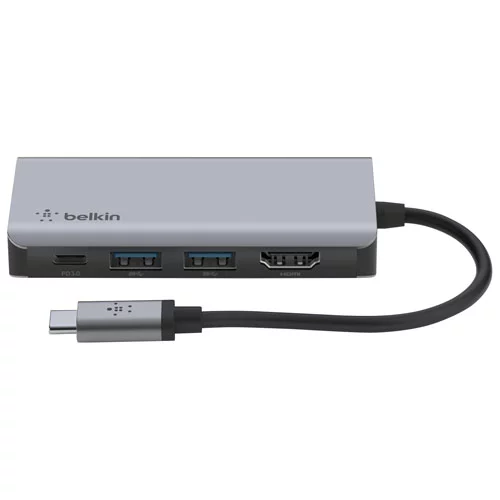 Hub USB Type C 4 en 1 Avec HDMI 4K, 2 ports USB-A pour MacBook Pro, Air, iPad Belkin Boite Ouverte