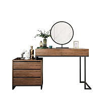 URBAN METAL AND SOLID WOOD DRESSING TABLE IN WALNUT FINISH URBAN METAL AND SOLID WOOD DRESSING TABLE IN WALNUT FINISH