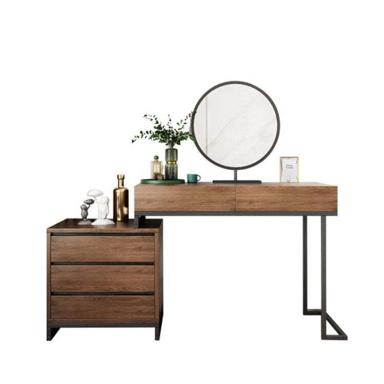 URBAN METAL AND SOLID WOOD DRESSING TABLE IN WALNUT FINISH URBAN METAL AND SOLID WOOD DRESSING TABLE IN WALNUT FINISH
