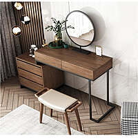 URBAN METAL AND SOLID WOOD DRESSING TABLE IN WALNUT FINISH URBAN METAL AND SOLID WOOD DRESSING TABLE IN WALNUT FINISH