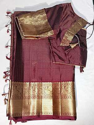 J283: Ready To Ship Beautiful Pure Kanchipattu Saree With Stitched Blouse