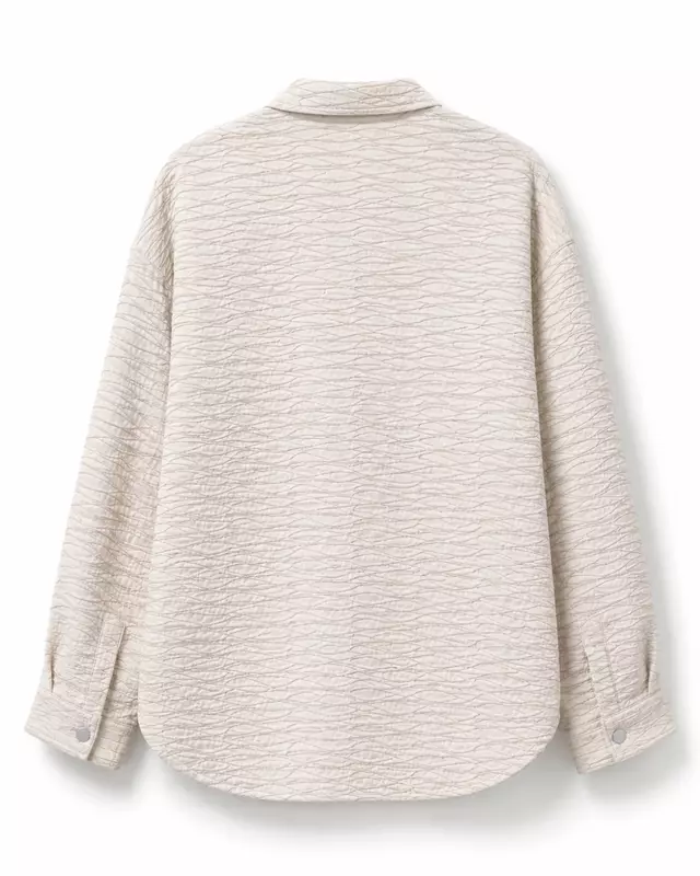 Women's Textured Oversized Button-Up Shirt
