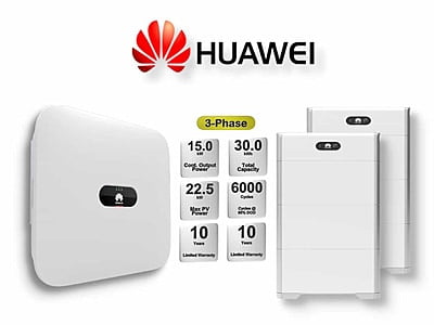 15.0 kW HUAWEI Fusion Solar 3-Phase Combo, c/w 30 kWh Floor Standing Lithium Battery