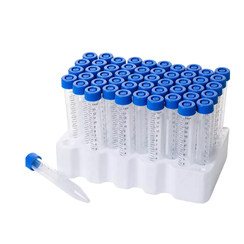 15ml Centrifuge Tube, Plug-seal Cap, PP Tube, Sterile, DNase & RNase free, Conical Bottom, Rack Pack