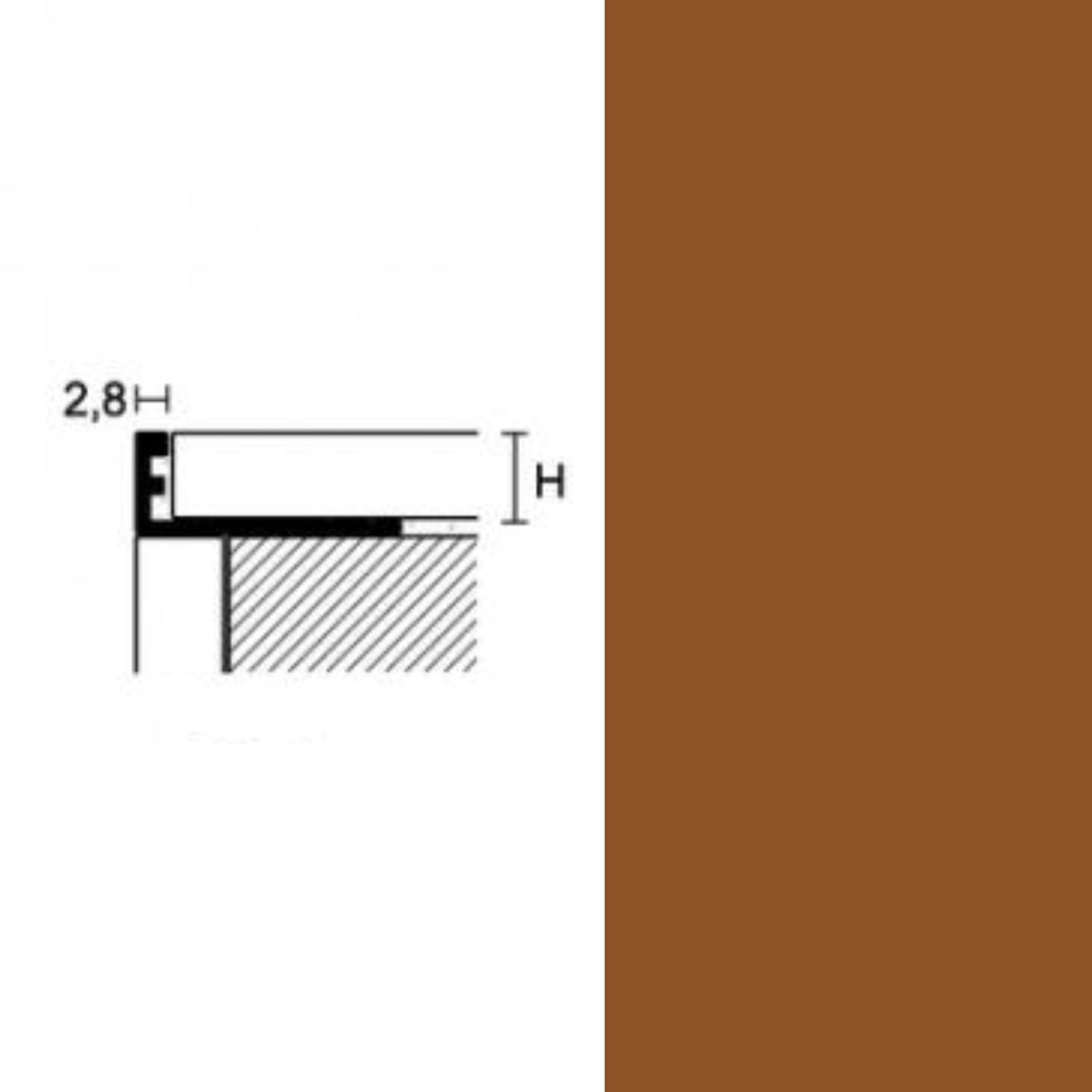 Plinta PROFILPAS, 88416 ZV/11 COLOUR-COATED ALUMINIUM BRONZE 2.7 ml
