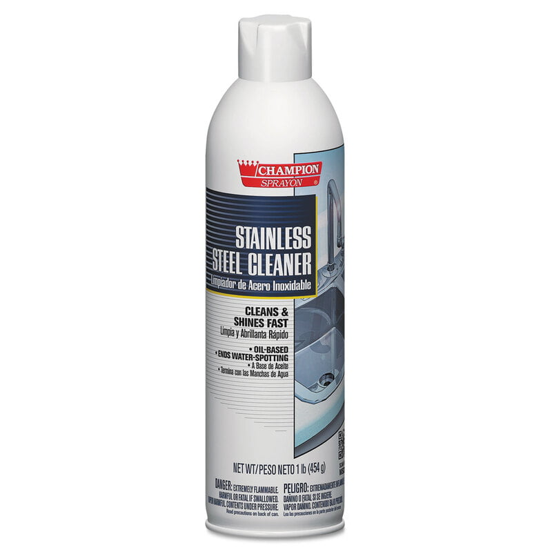 Champion Sprayon Stainless Steel Cleaner, 16 oz Aerosol Spray - 12/Case
