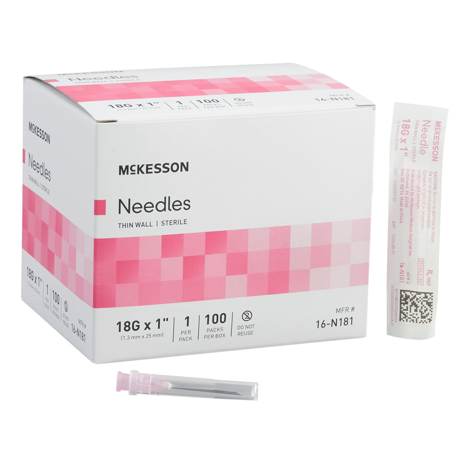 McKesson Thin Wall Hypodermic Needles Without Safety – BX/100EA