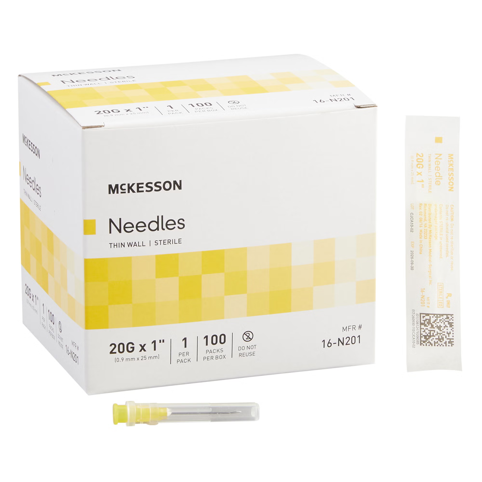 McKesson Thin Wall Hypodermic Needles Without Safety – BX/100EA
