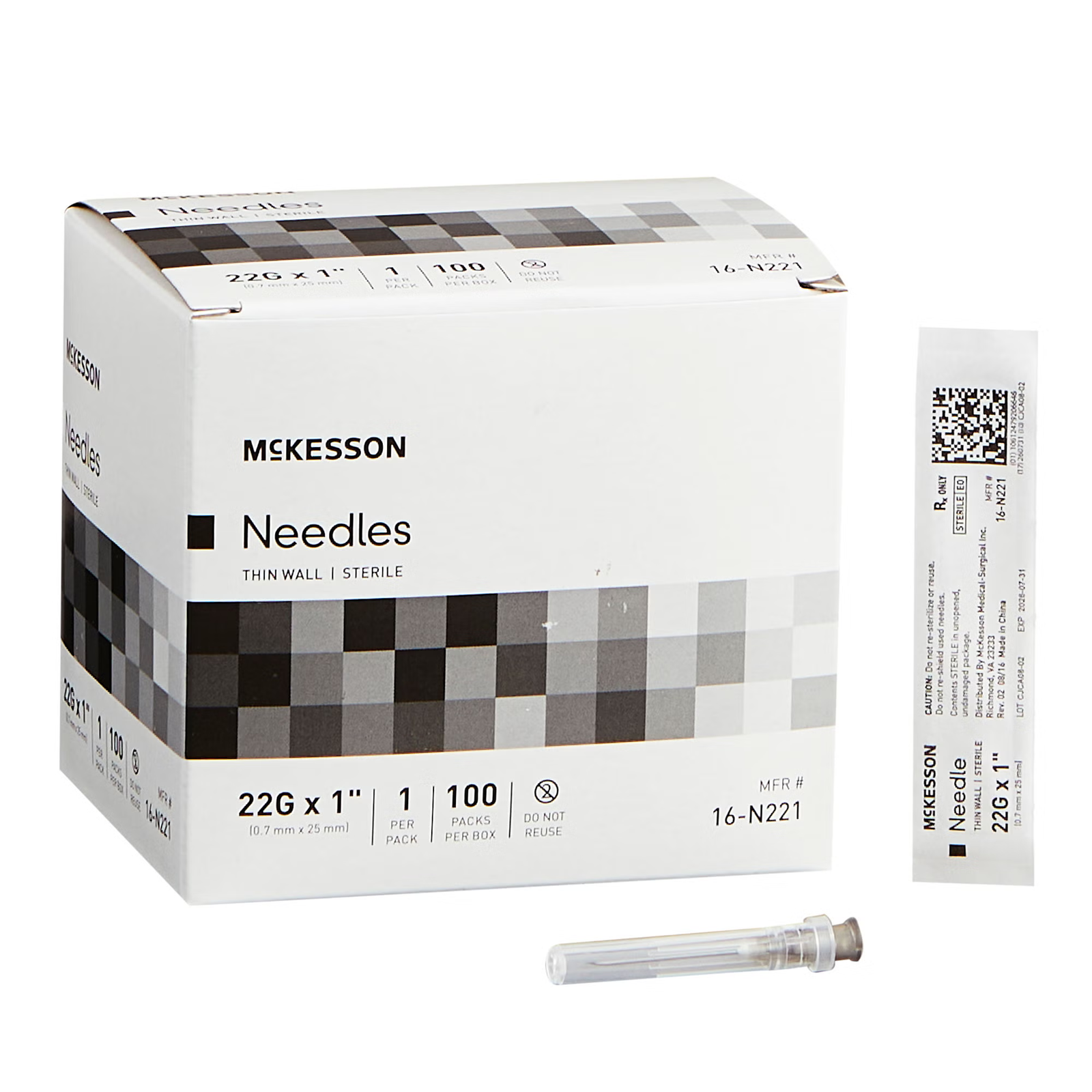 McKesson Thin Wall Hypodermic Needles Without Safety – BX/100EA