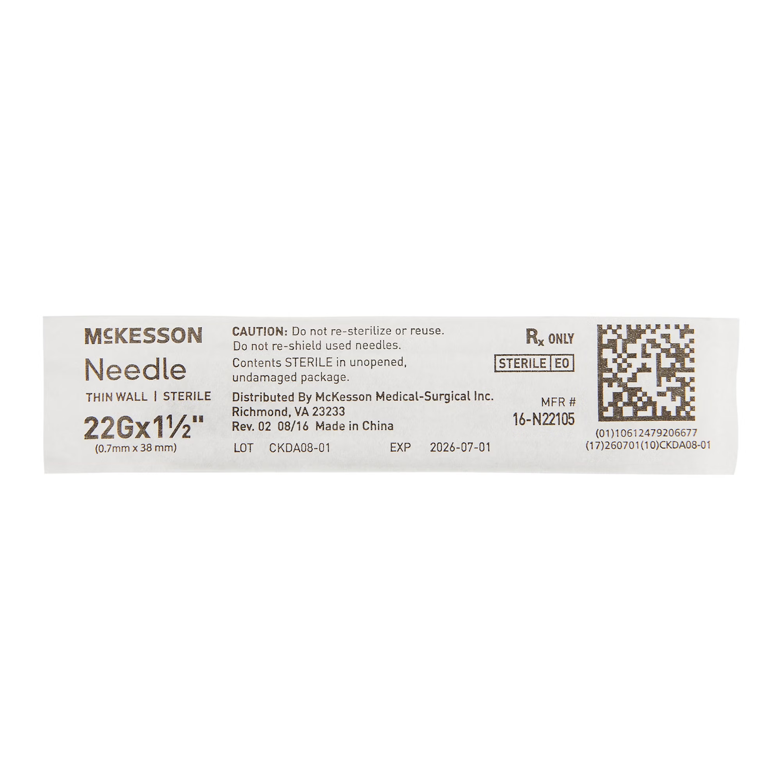 McKesson Thin Wall Hypodermic Needles Without Safety – BX/100EA