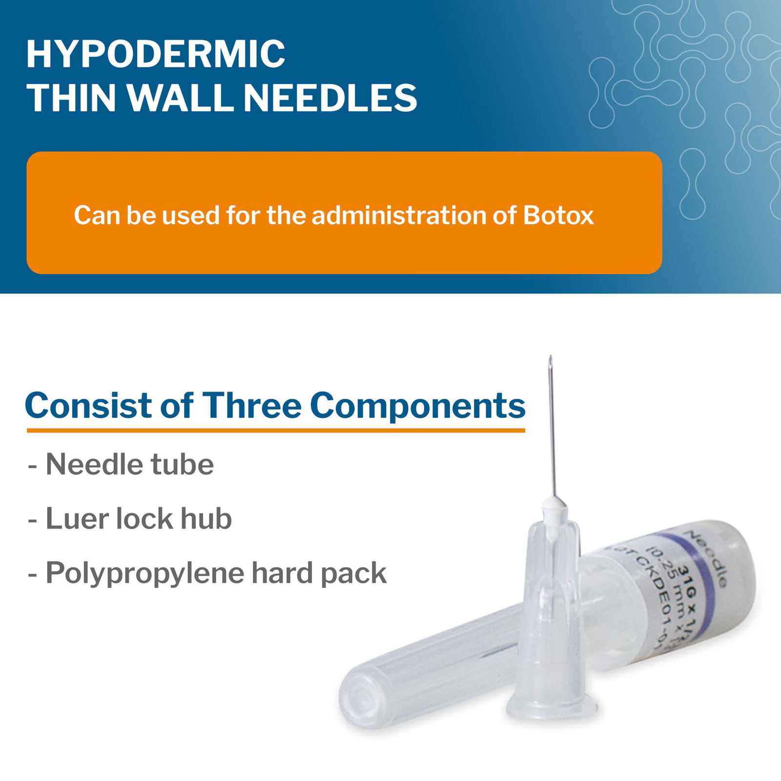 McKesson 31G–33G Thin Wall Hypodermic Needles 1/2 in.