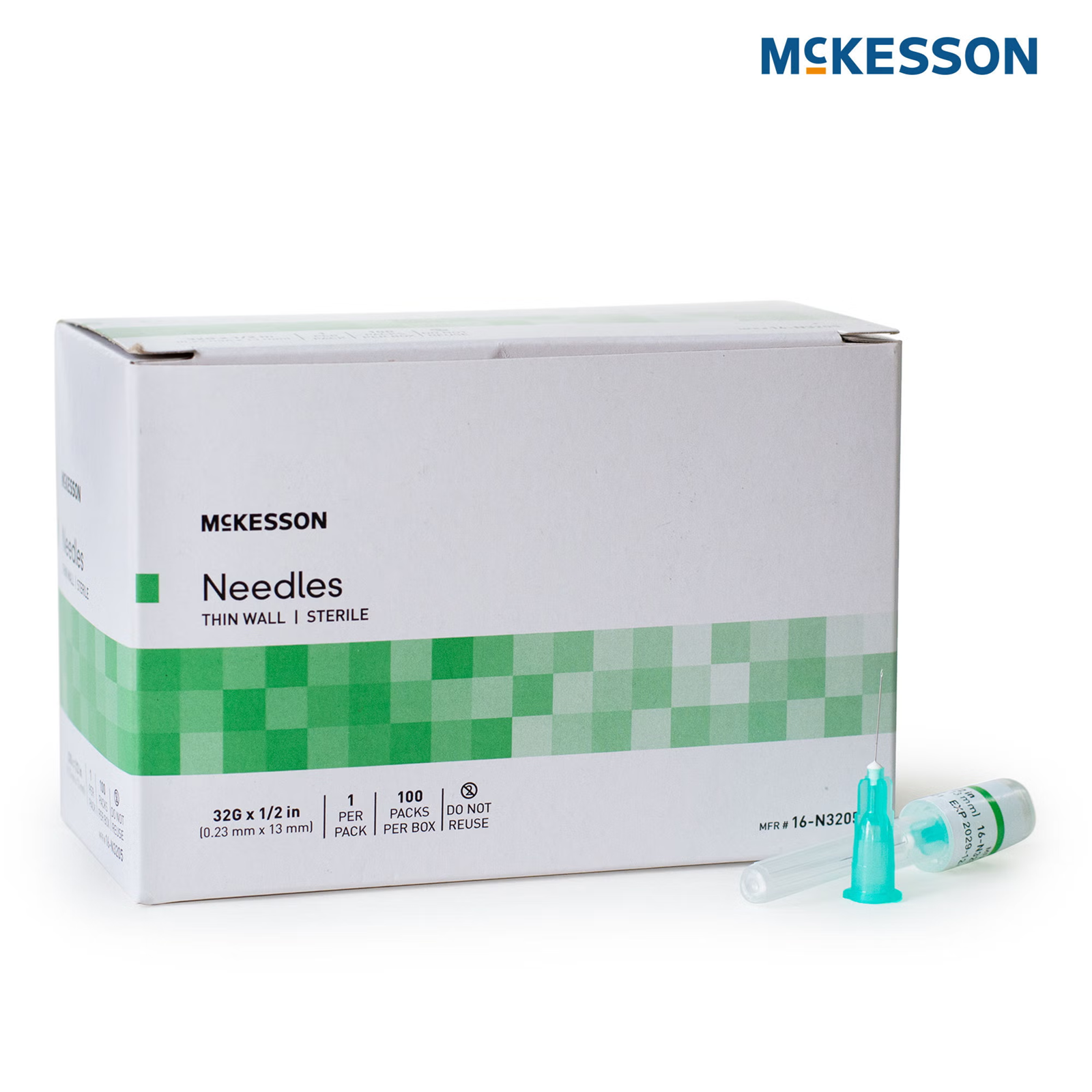 McKesson 31G–33G Thin Wall Hypodermic Needles 1/2 in.