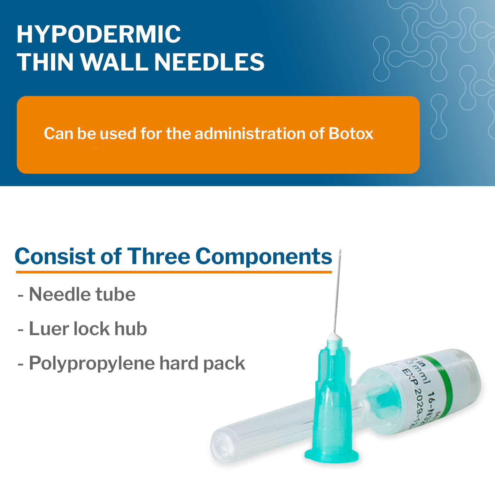 McKesson 31G–33G Thin Wall Hypodermic Needles 1/2 in.