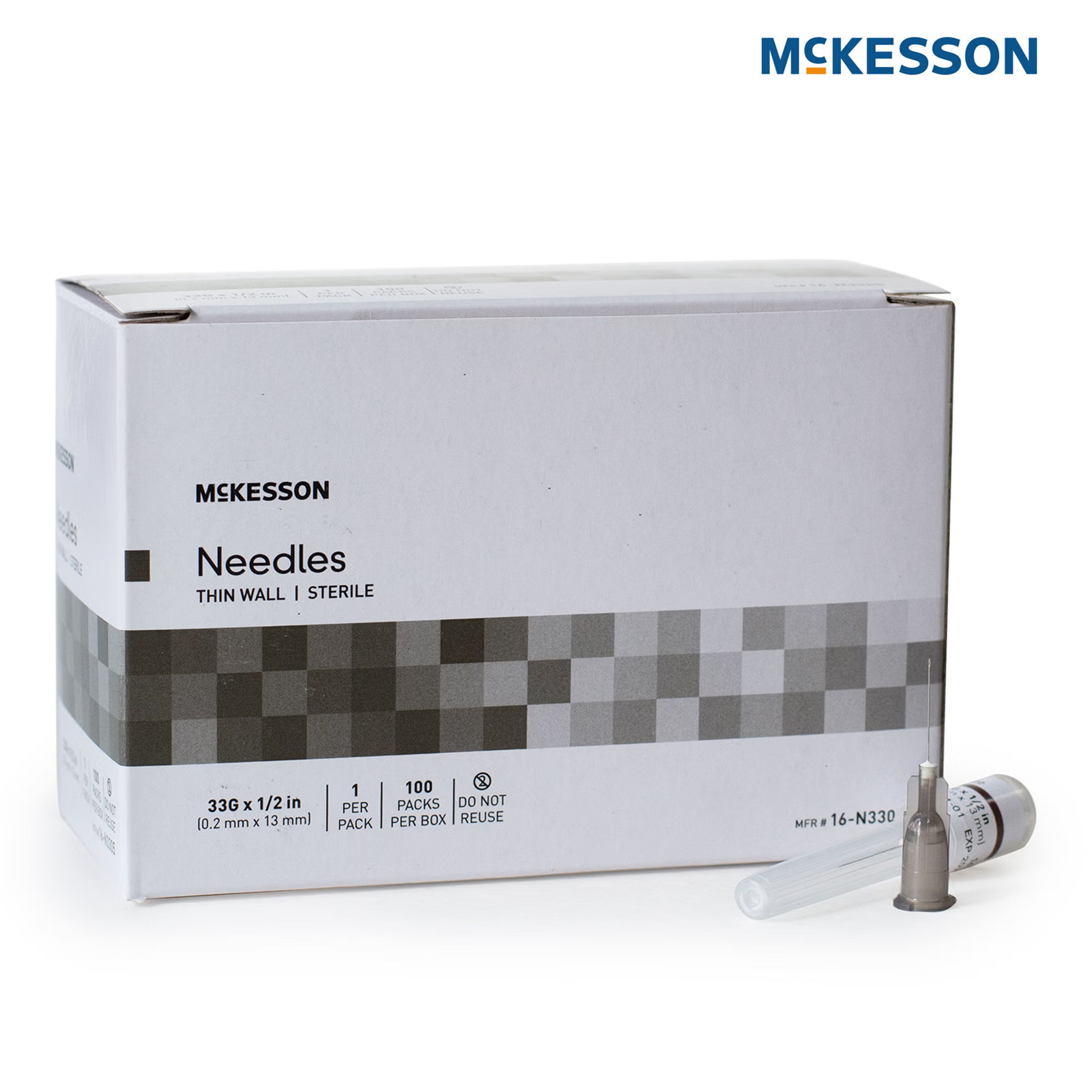 McKesson 31G–33G Thin Wall Hypodermic Needles 1/2 in.