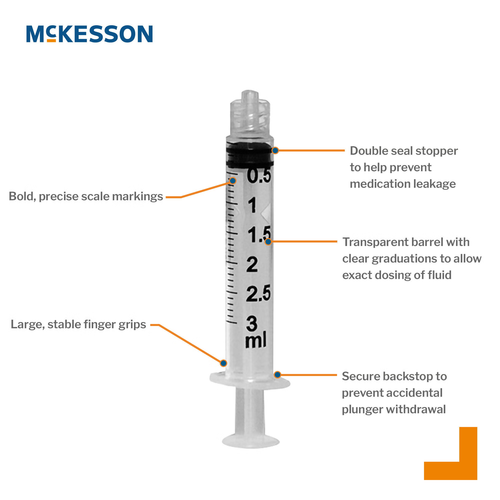 McKesson General Purpose Luer Lock Syringes