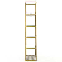 Modesto Golden Iron Frame Bookshelf with Glass Top