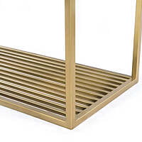 Modesto Golden Iron Frame Bookshelf with Glass Top