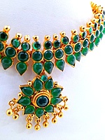 Panchalokam/Copper/Impon One Gram Gold Finish & Real Kempstones /Attigai/Addige