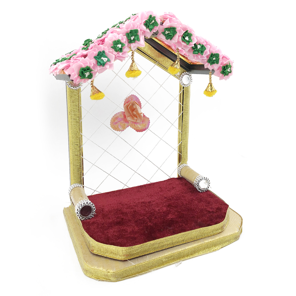 Laddu Gopal Singhasan Pink Flower