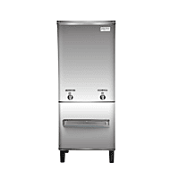 Front view of the Voltas FSS 150/150, showcasing its dual faucets and durable stainless steel top. Front view of the Voltas FSS 150/150, showcasing its dual faucets and durable stainless steel top.