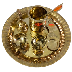 Brass Pooja Article Set (Contains 5 Pooja Articles)