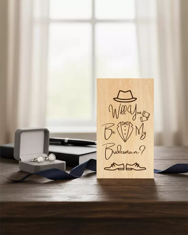 Heirloom Collection Bride’s Proposal Cards featuring engraved personalized bridal party cards.