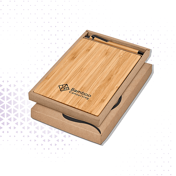 Bloco de Notas Bambu com caneta