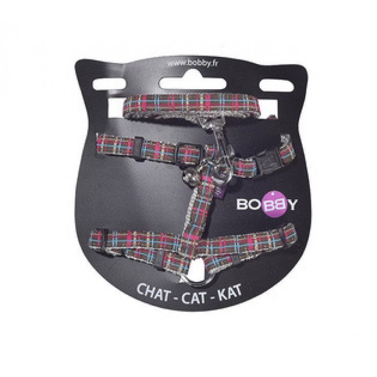 BOBBY KILT CAT HARNESS & LEAD - BROWN / XS BOBBY KILT CAT HARNESS & LEAD - BROWN / XS